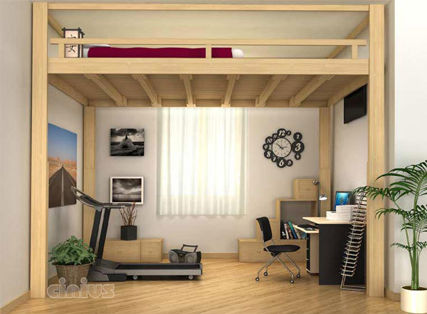  Hochbetten Rising  / Futonbett / Massivholzbetten / massivholzbetten / Holzbetten / futonbetten / Japanische Bett / Holzbetten Design cinius