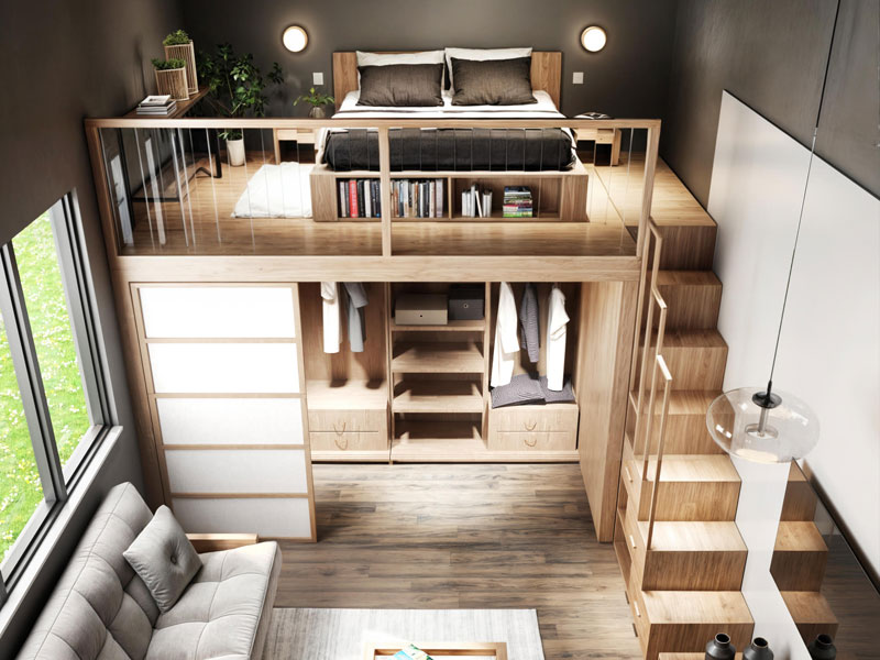 Hochbetten mit Garderobe