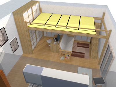 Bed Yen  bed yen sliping loft , fixed height, materials solid wood