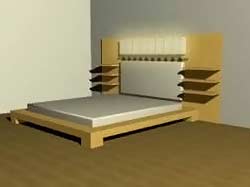 bed isola with headboard 