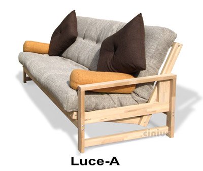 Bed-Sofa Luce Save space. Trasformation sofa . Becomes a single bed simply . The slats are available in different colors . confortableSofa Luce version a