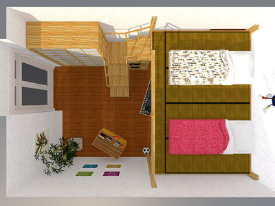 Lit mezzanine solutions pour chambres d'enfants