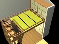 Lit mezzanine Yen avec armoire à deux niveaux