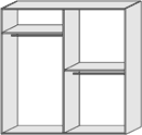 Armadio Cinius in legno di faggio, altezza 250 centimetri, 2 ante