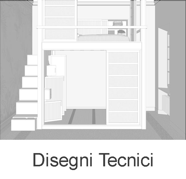 letto a soppalco con cabina armadio