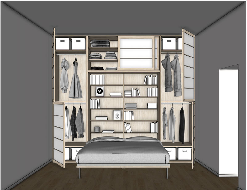 Letto a scomparsa: aperto