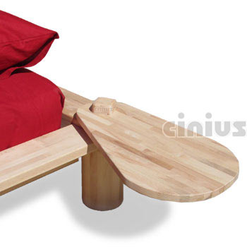 Comodino sospeso in legno massello per letto Ala di Cinius