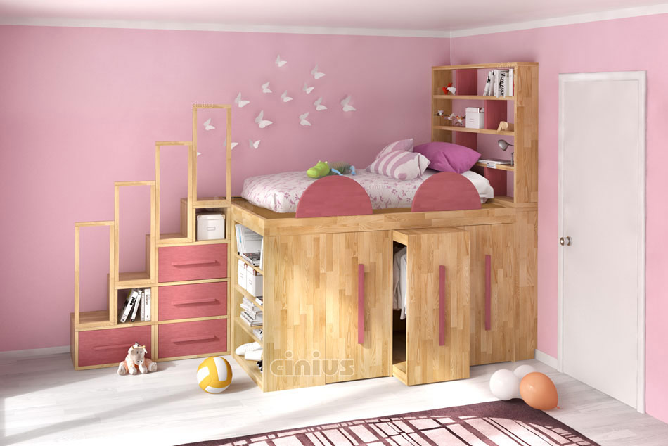 Chambre à coucher pour petite fille peu encombrante