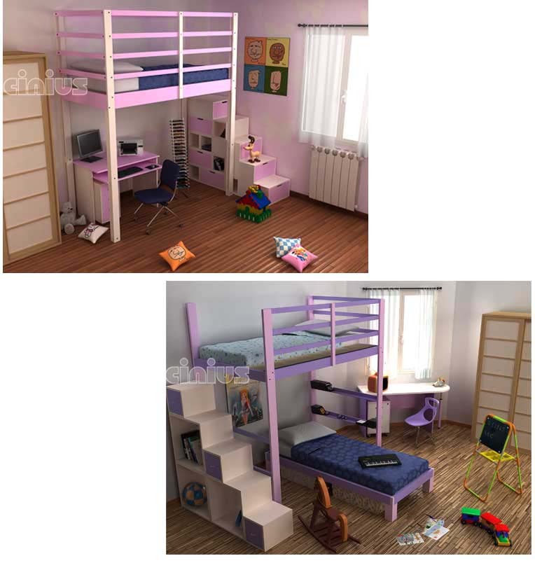 Letto NIDO, Letto a castello in faggio massello lamellare realizzato anche su misura.