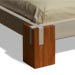 Letto Tokio F di Cinius in legno massello bianco con piedi teak