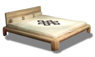 Letto Maru con testata in legno inclinata