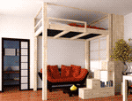 Letto Up & Down con soppalco regolabile in altezza