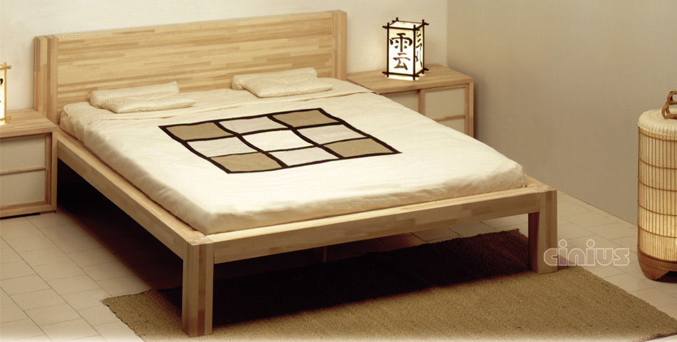 Arredamento giapponese con Letto Zen di Cinius in legno massello