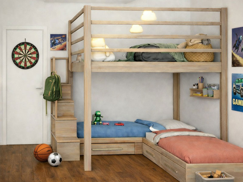 Soppalco con Zona Gioco sopraelevata