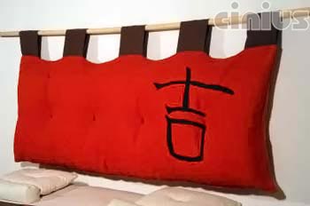 Testata Futon Rainbow rosso passanti marrone + ideogramma
