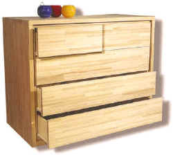 Bed Aurora  chest of drawers 3+2
