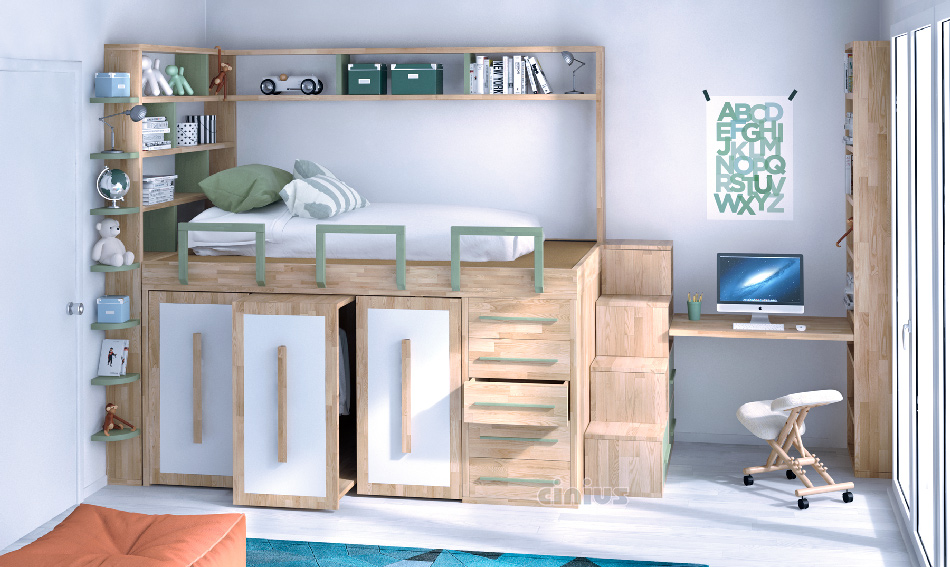 Bed is a clever and elegant solution to furnish little rooms