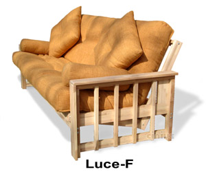 Bed-Sofa Luce Save space. Trasformation sofa . Becomes a single bed simply . The slats are available in different colors . confortableSofa Luce version b