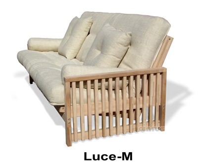 Bed-Sofa Luce Save space. Trasformation sofa . Becomes a single bed simply . The slats are available in different colors . confortableSofa Luce version c