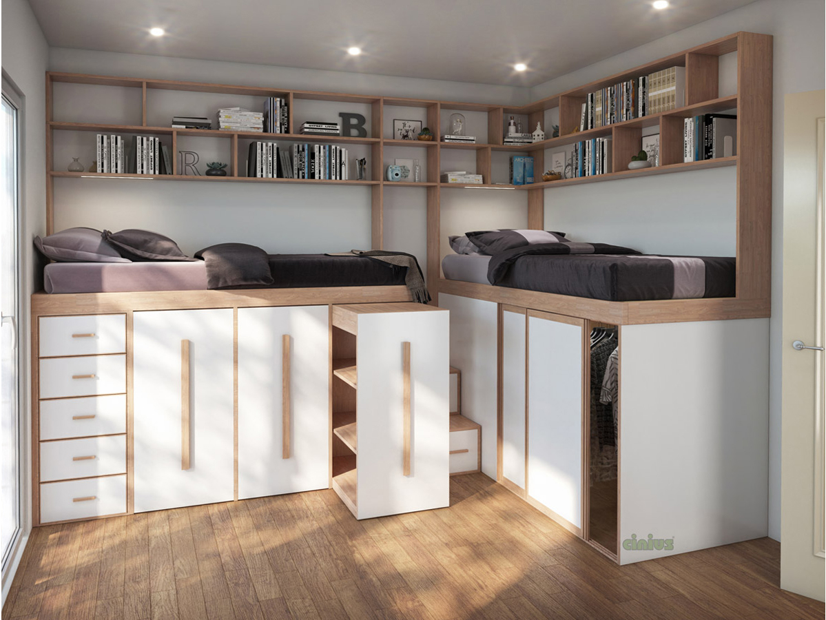 Petite chambre peu encombrante en bois massif