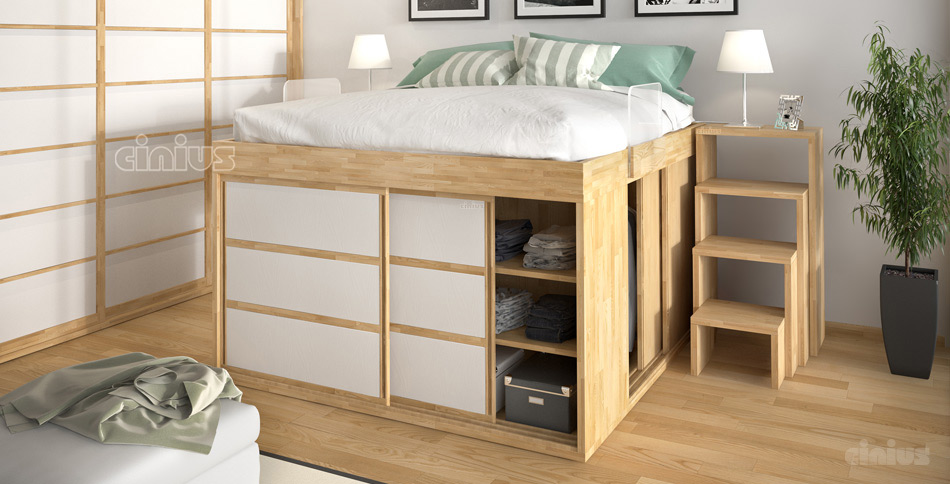Space-Saving bed  | SpazioBed with wardrobe